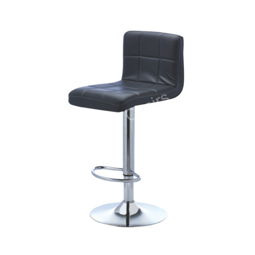 Charmi Black Leather Bar Stool