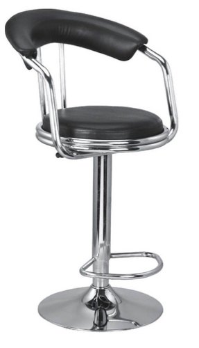 The Lancers Black, Silver Bar Stool with Footrest, For Bar, Restaurant