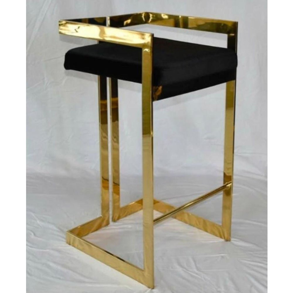 Golden and Maroon Stainless Steel Bar Stool, Size: 2.5x1feet