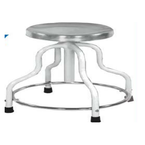 Stainless Steel Silver Revolving Stool Four Legs, Polished