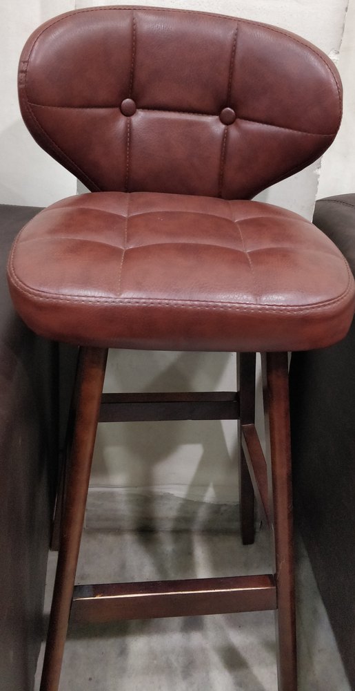 Elite Wooden Bar Chair with Leather Cushion