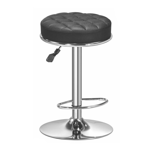 Metro Stainless Steel Katli Black Cushioned Bar Stool, Model Name/Number: DU-373