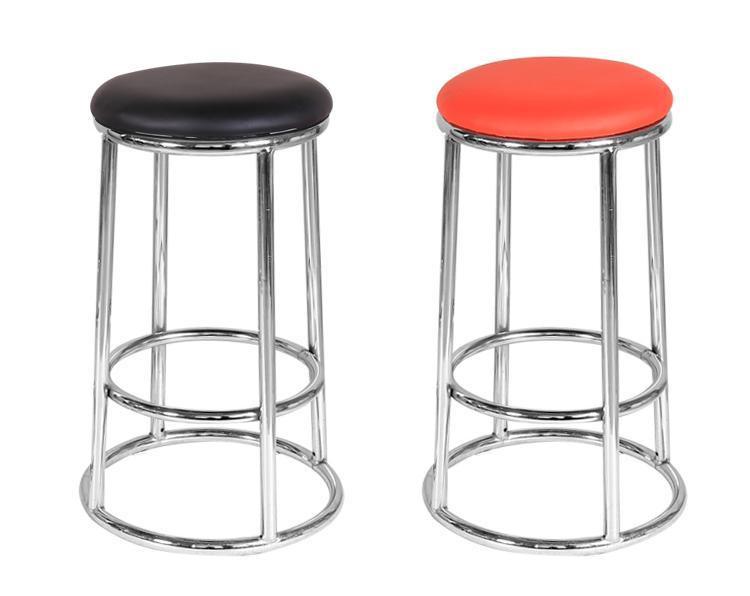 Stainless Steel Round Bar Stool, For Canteen