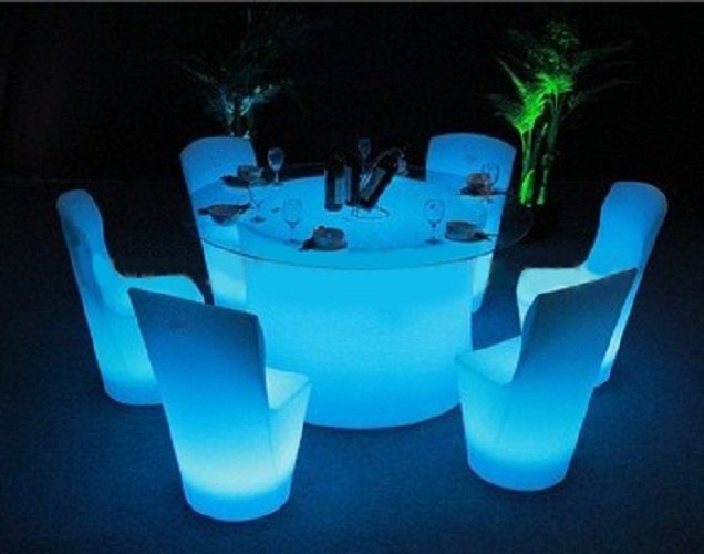 White LED Bar Chair Set, For Home, Hotel