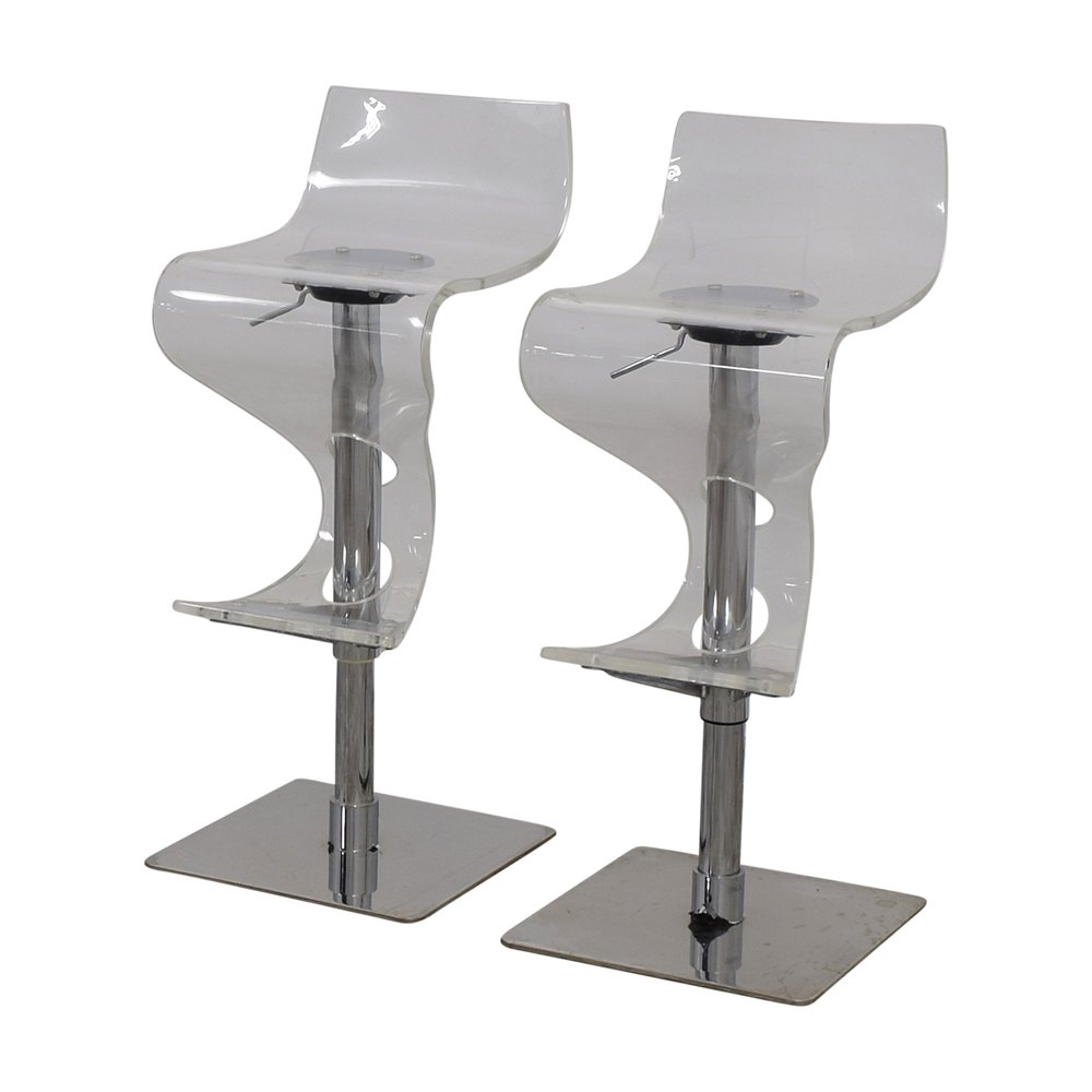 Stainless Steel Acrylic Bar Stool, Size: 34 Inches High