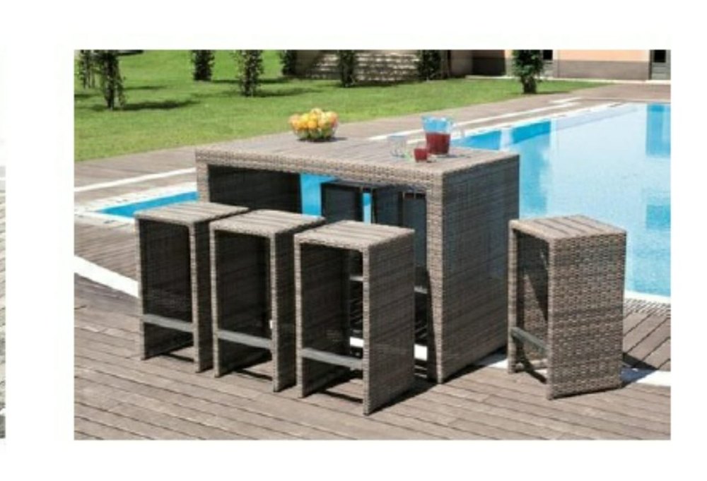 Mild Steel Wicker Bar Stool, For Outdoor