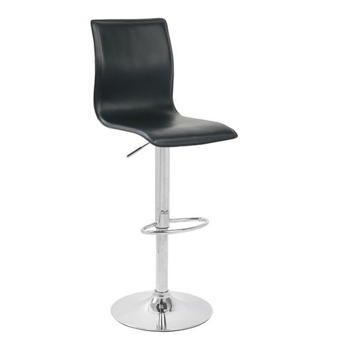 Black Leather Aluminum Bar Stool