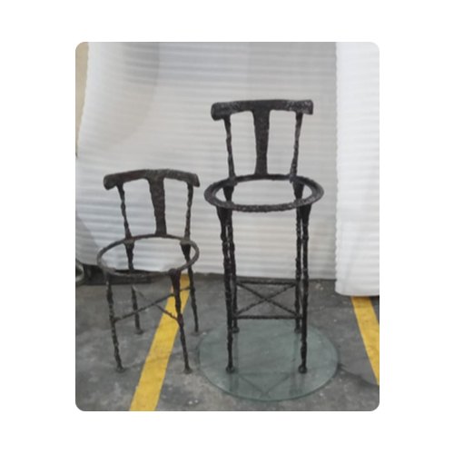 Bronze Aluminum Vintage Bar Stool, Number Of Legs: 4, Size: 16 X 38 Inch