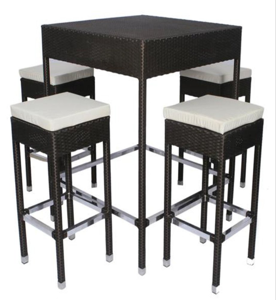 Black and White Aluminium Bar Stool Table Set, For Home and Restaurants