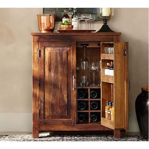 Modern Brown Wooden Bar Cabinet