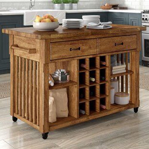 Natural Mango Wood Bar Cabinet