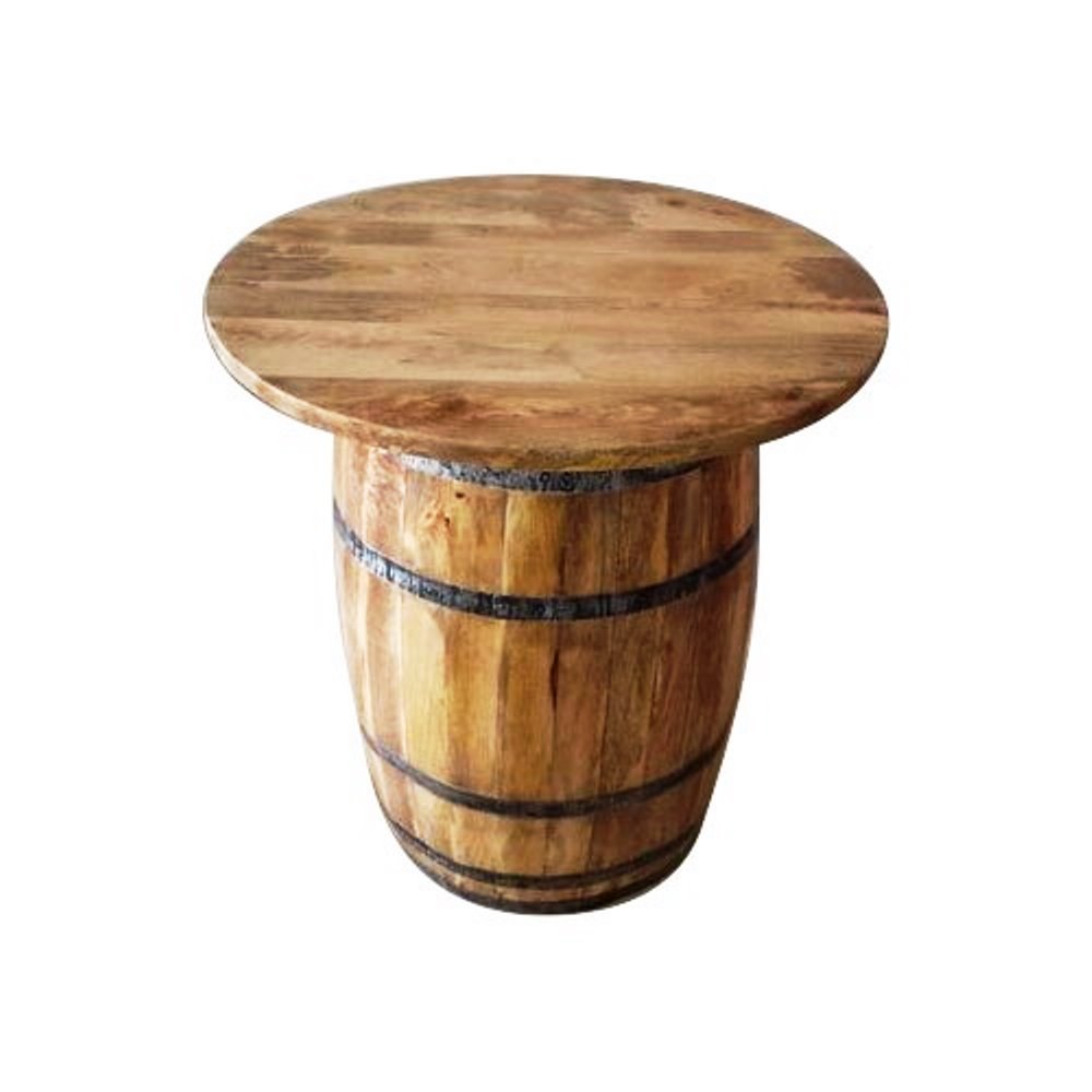 Round Wooden Barrel Table