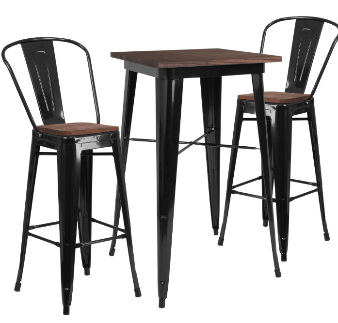 Iron Black Rajtai Set Of 2 Chairs And 1 Table For Home / Restaurant