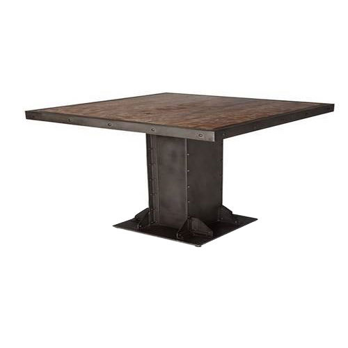 Solid Iron Brown Square Bistro Table