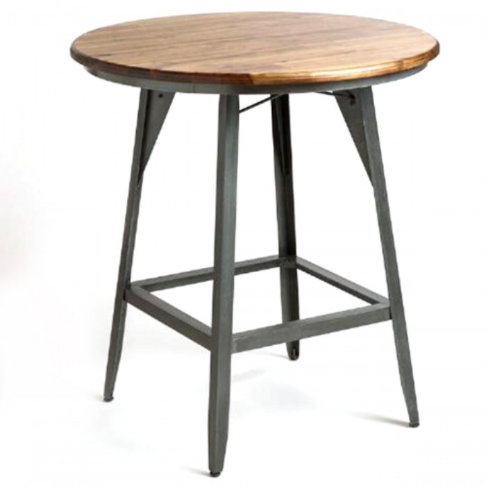 Juggernaut India 40 Inch Industrial Vintage Bistro Bar Table