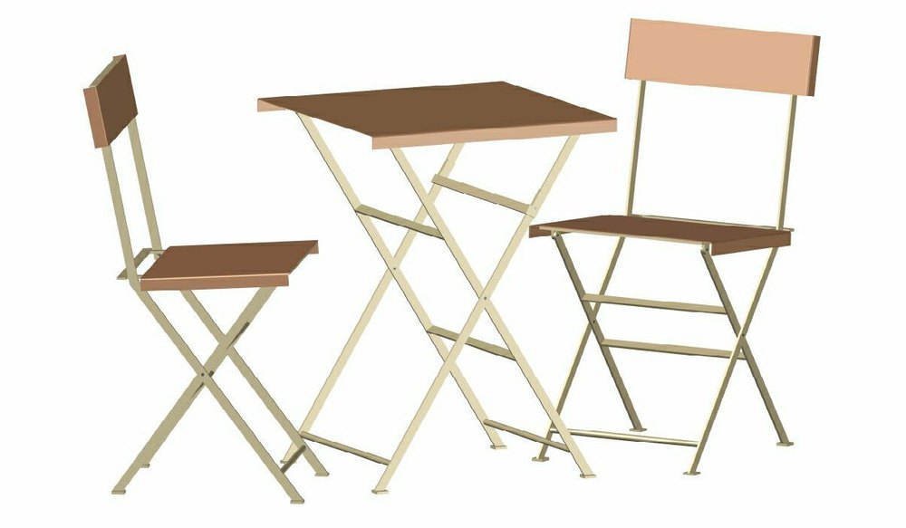 M.s, Alluminium And S.s Black Metal Bistro Set