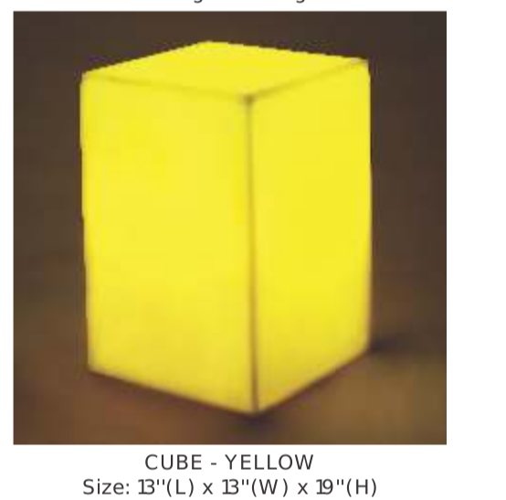 Cube Yellow LED Cube Seats