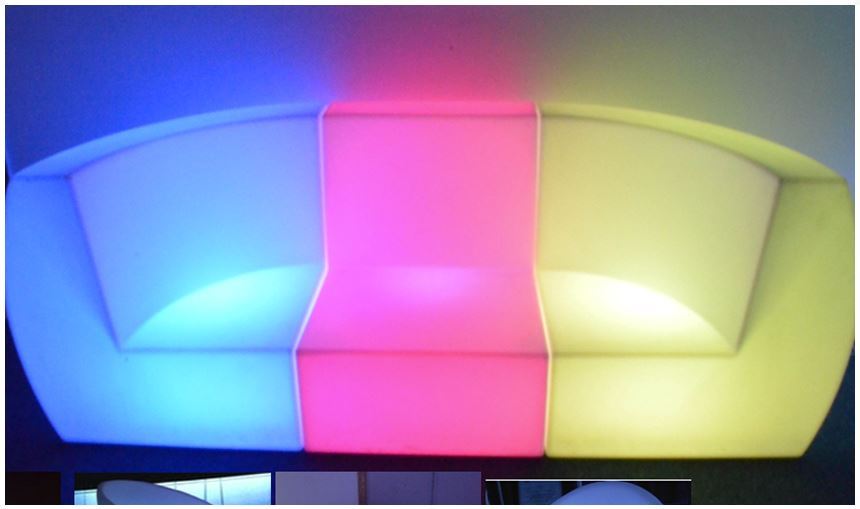 Polyethylene Multi Color LED Sofa