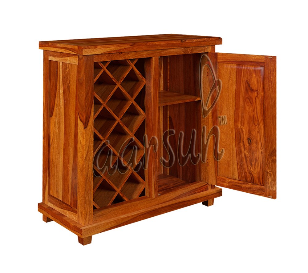 Aarsun Brown Stylish Wooden Bar Cabinet, Size: 36x18x36 Inch