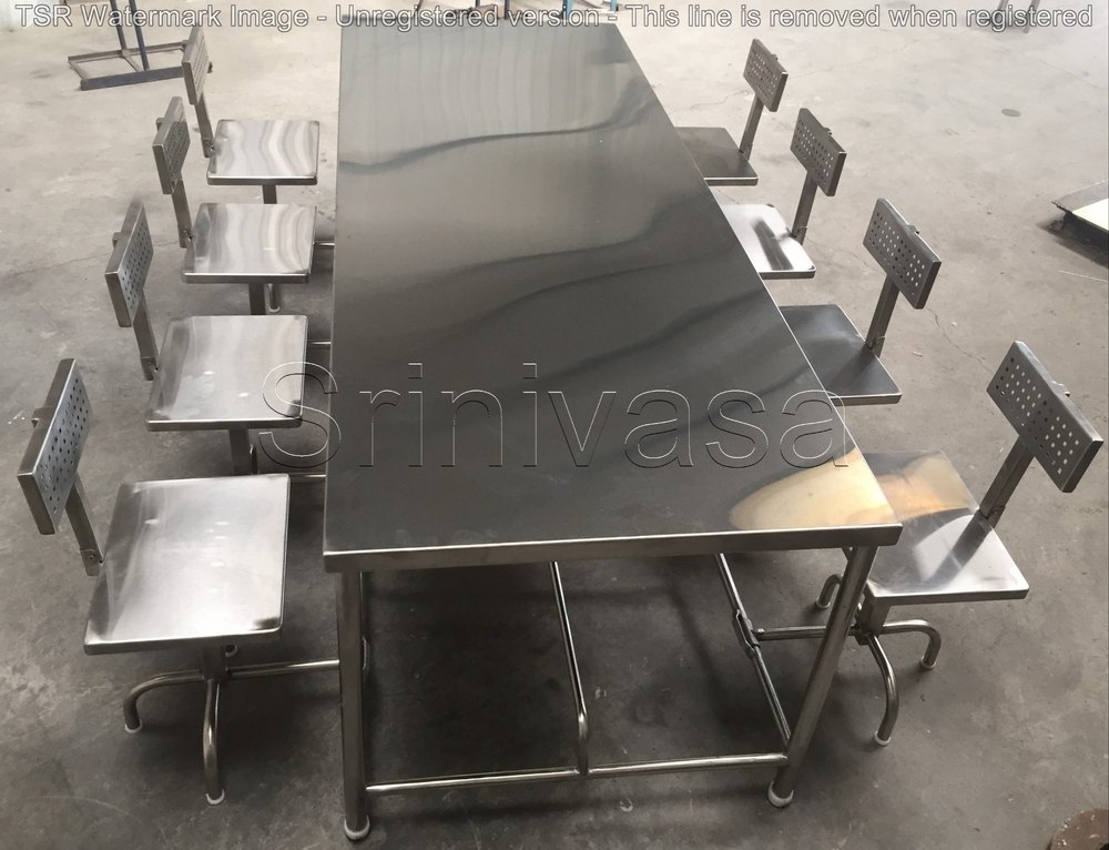 New Silver 8 Seater Canteen Table