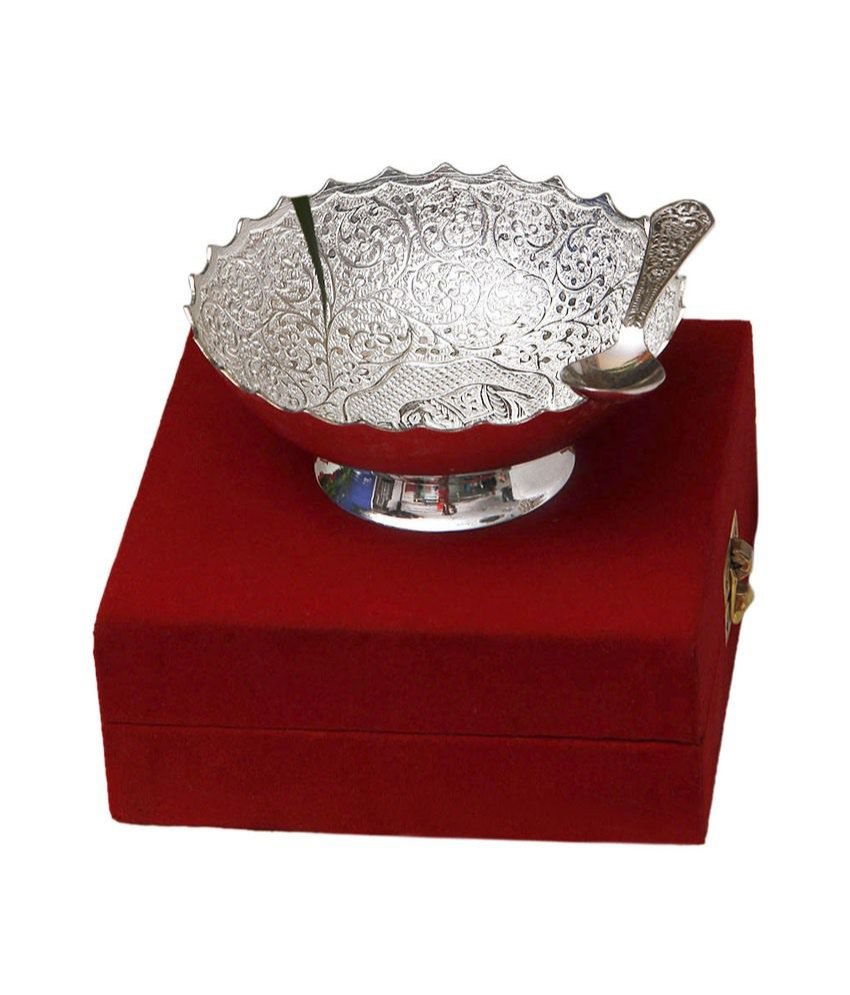 Polished Aluminum Silver Plated Bowl Gift Set