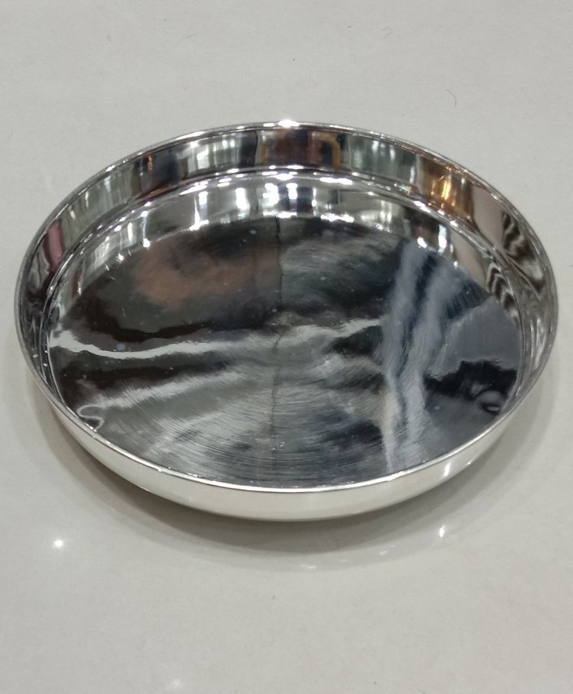 Polished 250gm Plain Silver Plate, Size: 5inch