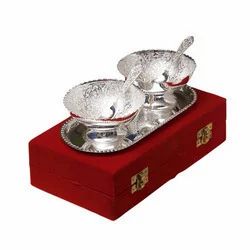 5 Pieces Silver Bowls Set, For Wedding, Anniversary, Packaging Type: Box