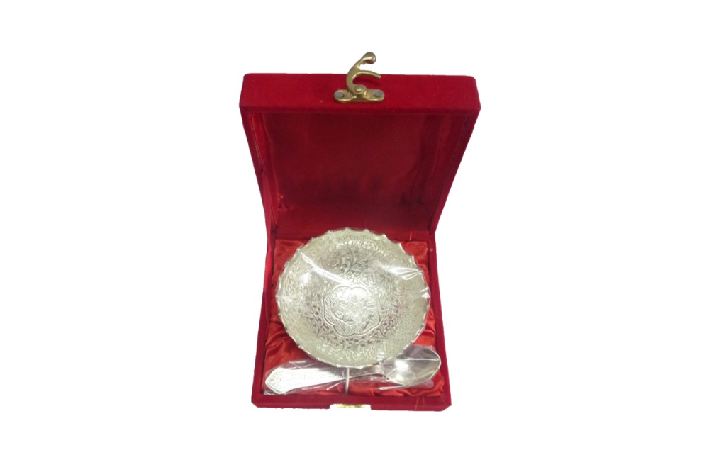 Round Silver Plated Gift Bowl, Size: 4 Inch