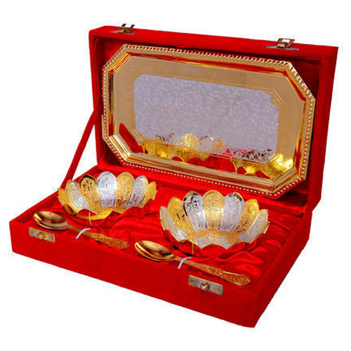 Kalinga Arts Gold Silver Plated Kamal Brass Bowl