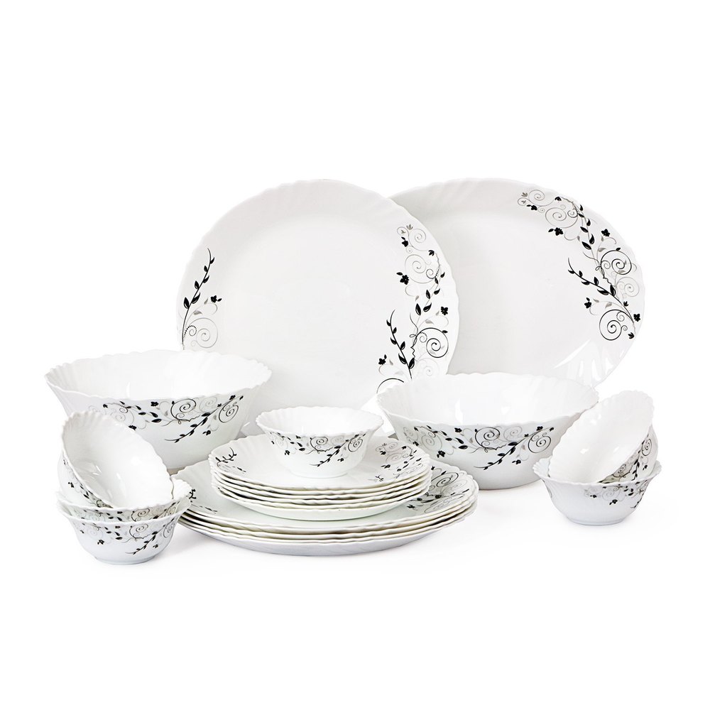 White Ceramic, Glass Stylish Dinner Sets, 21
