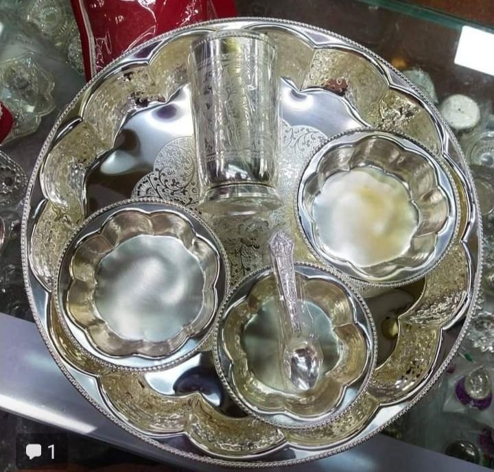 Silver Plated Dinner Set, Size: 10 Inch