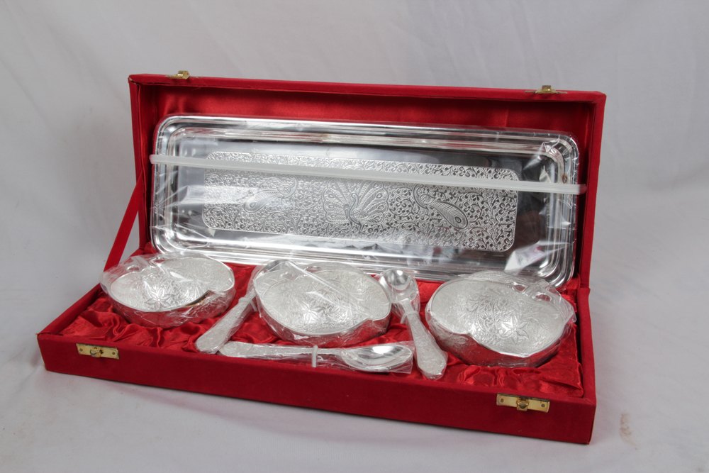 Silver Polish Tray with 3 Bowls Set of 25
