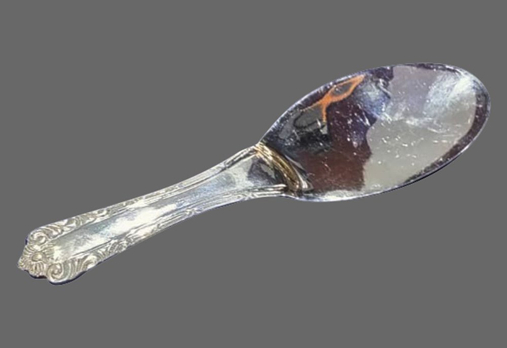 Pure Silver Rice Spoon, For Home, Size: 3.8 Inch