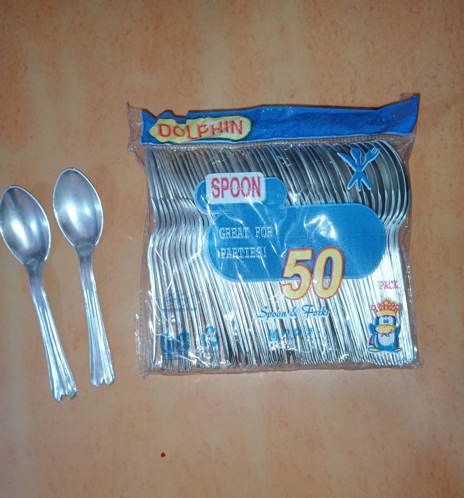 Plastic Kachkada Silver Spoon, Size: 135 mm