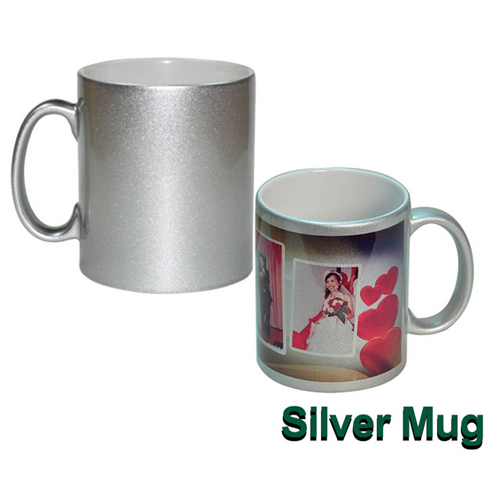 Glitter Silver Mug, Packaging Type: Box