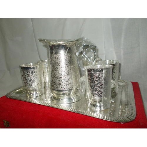 Brass Silver Plated Jug Set