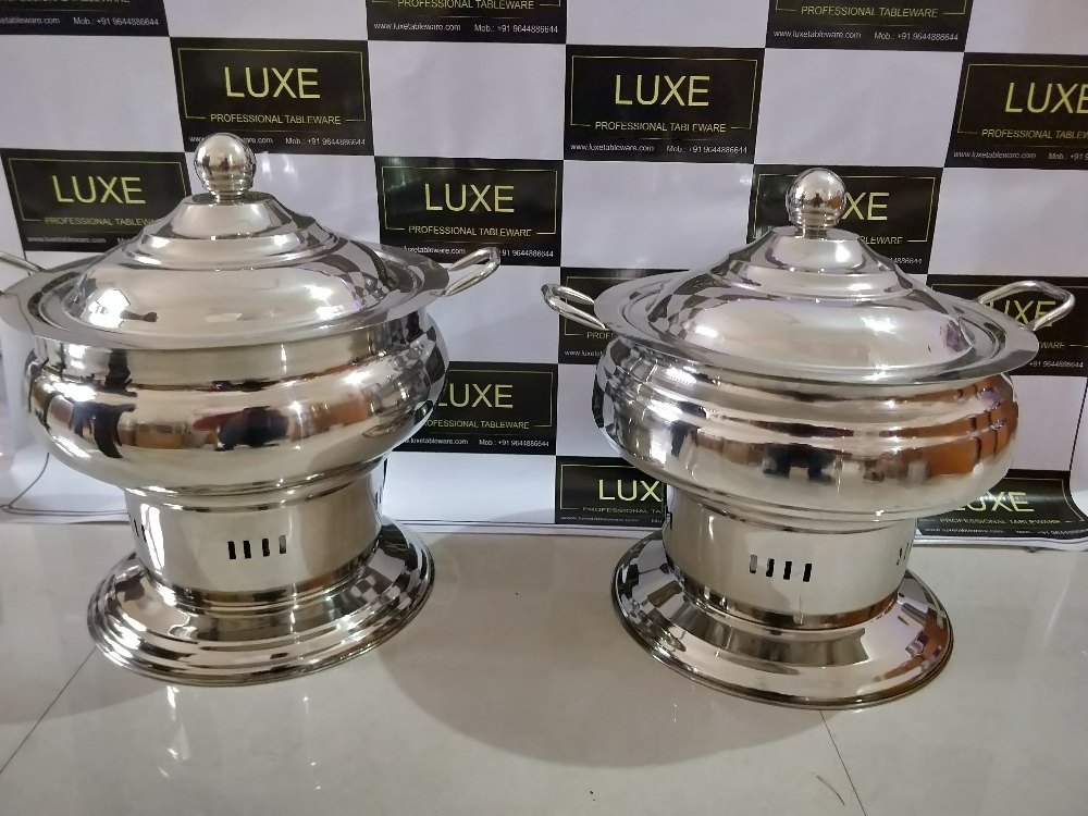 Stainless Steel Handi Chafing Dish, For Restaurant, Packaging Type: 4 Pieces In 1 Cardboard Box