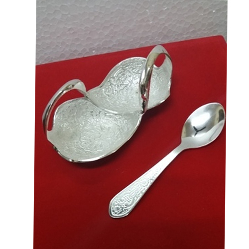 Silver Plated Duck Bowl & Spoon