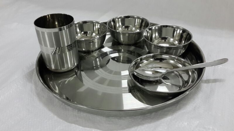 Polished Silver Touch Regular Thali