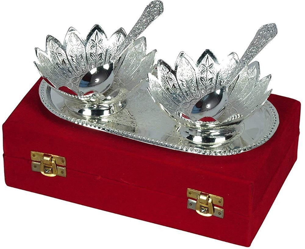 Silver Plated Brass Mouth Freshener Set, Packaging Type: Box