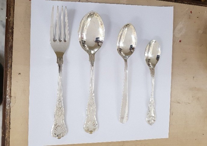 Polished German Silver Cutlery Set