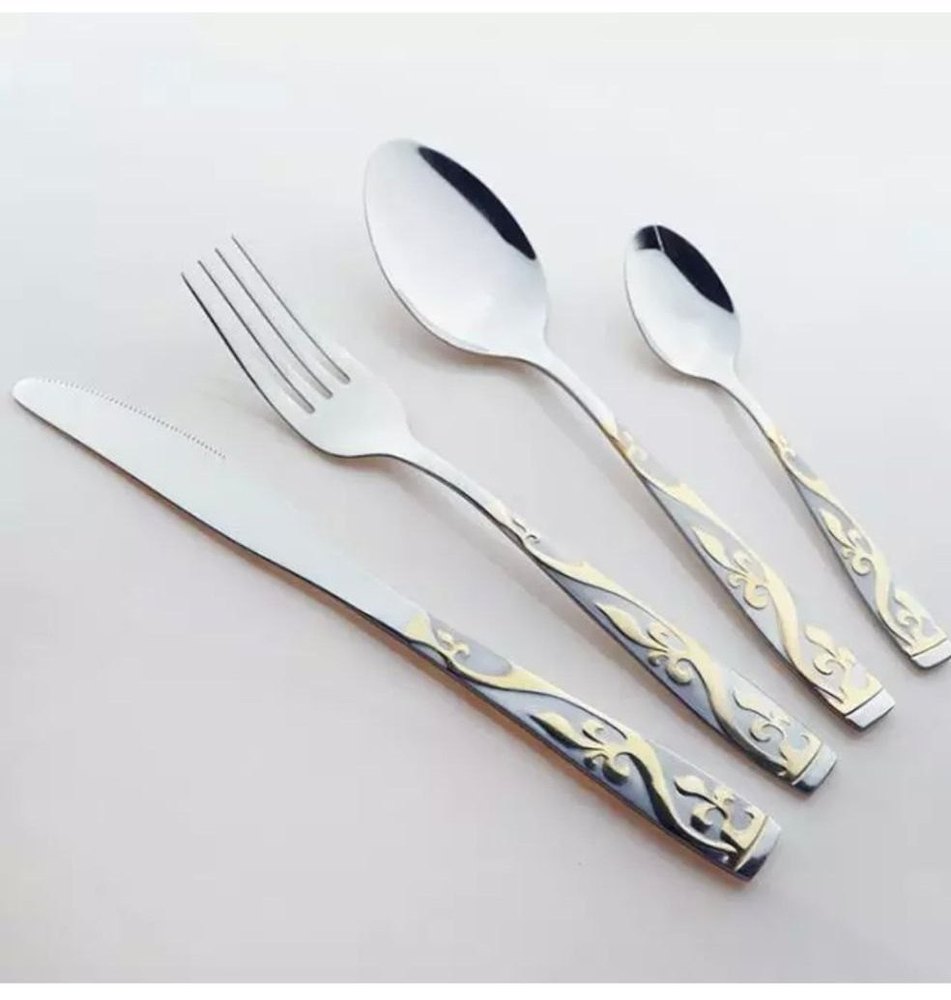 Polished Silver 4 Piece Cutlery Set, Size: 18cm