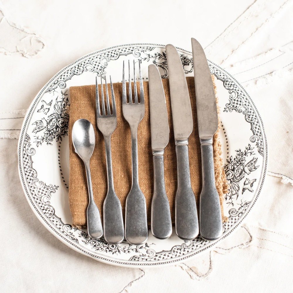 Polished Silver Kitchen Cutlery Set