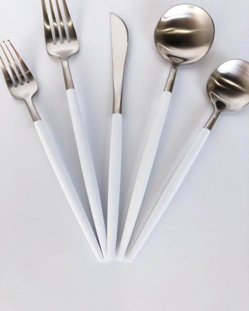 Ximen- White & Silver Finish Cutlery