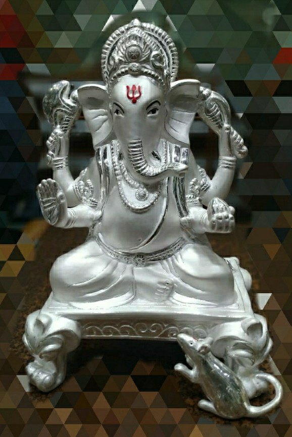 Polished Pan India Shri Ganesh Silver Murti
