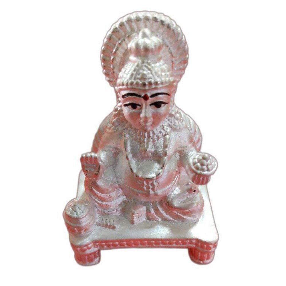 Rectangular (Base) 7inch Silver Kuber Statue, Home, Size: 7inch(H)