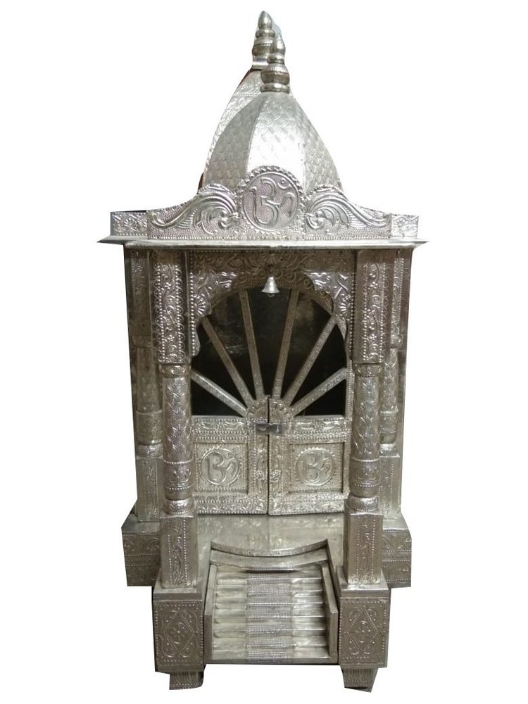 Square Temple German Silver Home Tempal, Size: 30x30 Inch