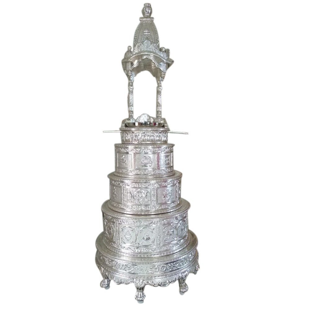 Polished Traditional Jain Silver Temple, Size: 4 Feet (height)