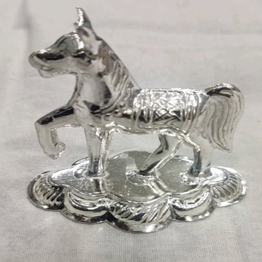 Polished Silver Horse Idol