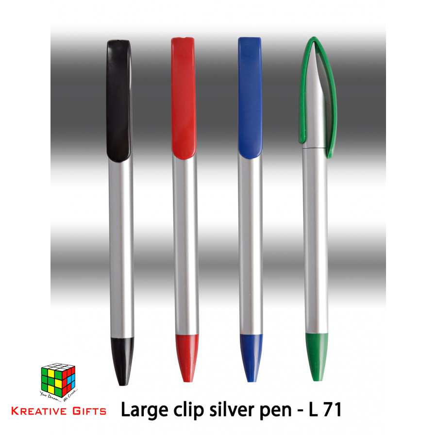 Plastic Large Clip Silver Pen, L-71
